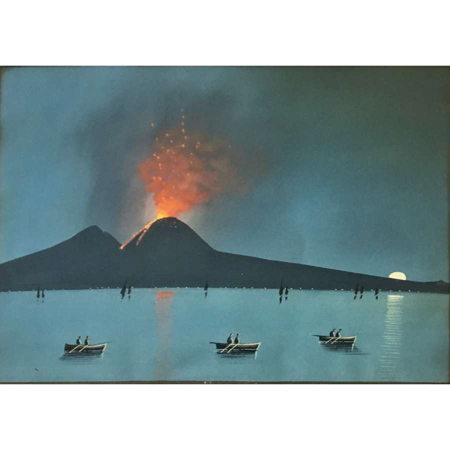 "Vesuvius Erupting by Night"