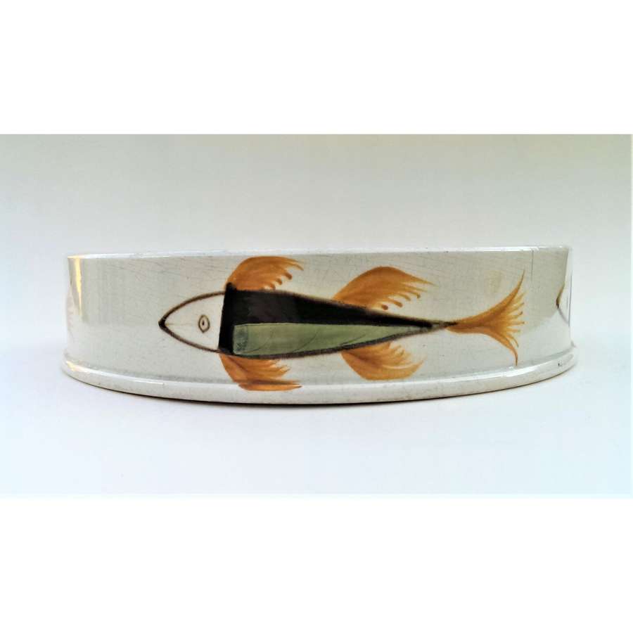 A Handpainted Creamware Char Dish.