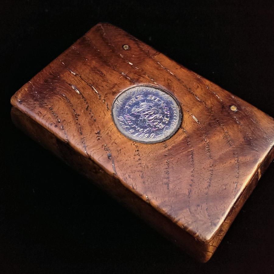 George IV Period, York Minster Oak & Silver Snuff Box, 1829
