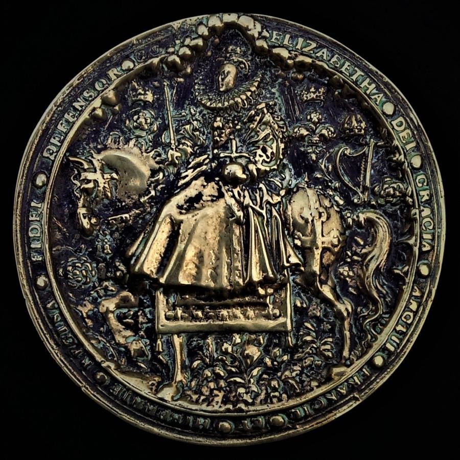 Elizabeth I's "Great Seal" designed by Nicholas Hilliard, 1584