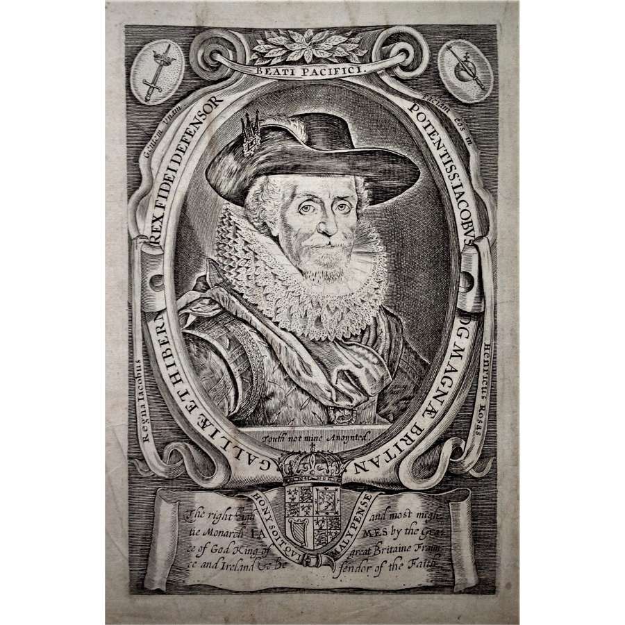 Portrait of King James I by Willem van de Passe (c.1597/8-1636/7)