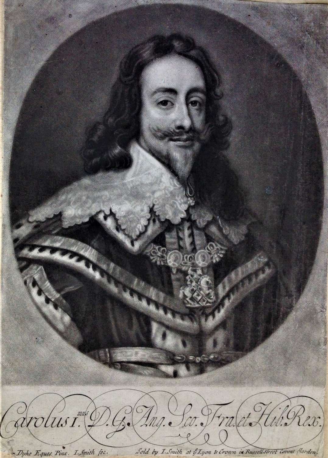 Mezzotint Portrait of King Charles I (1600-1649)
