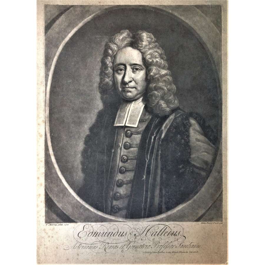 Edmond Halley, F.R.S. (1656-1742) Mezzotint Portrait, Published 1722