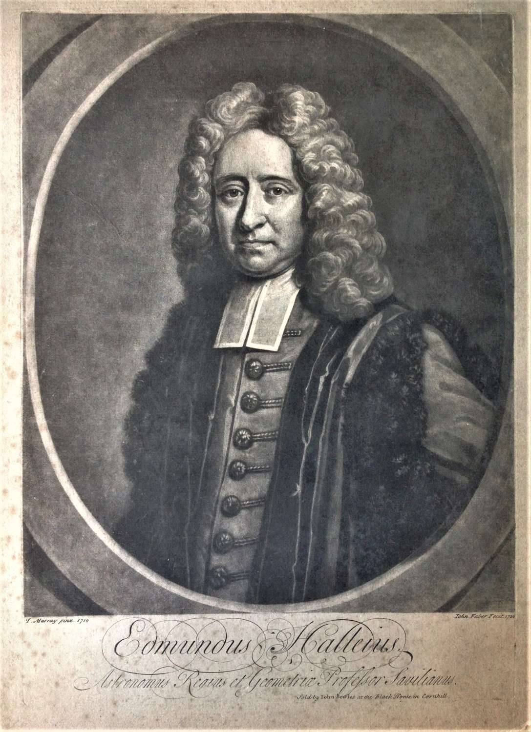 Edmond Halley, F.R.S. (1656-1742) Mezzotint Portrait, Published 1722