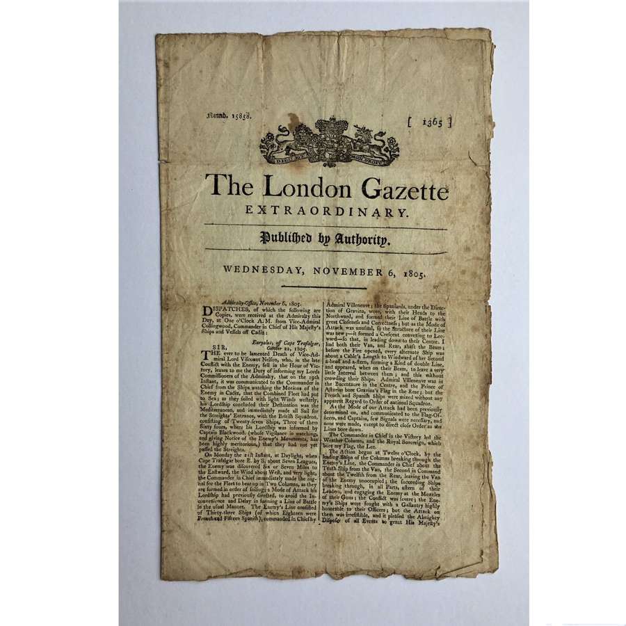 London Gazette EXTRAORDINARY No 15858 Wednesday November 6, 1805