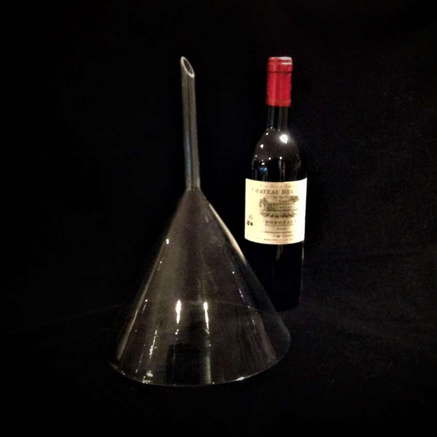 An Especially Large Hand-Blown Glass Wine Funnel