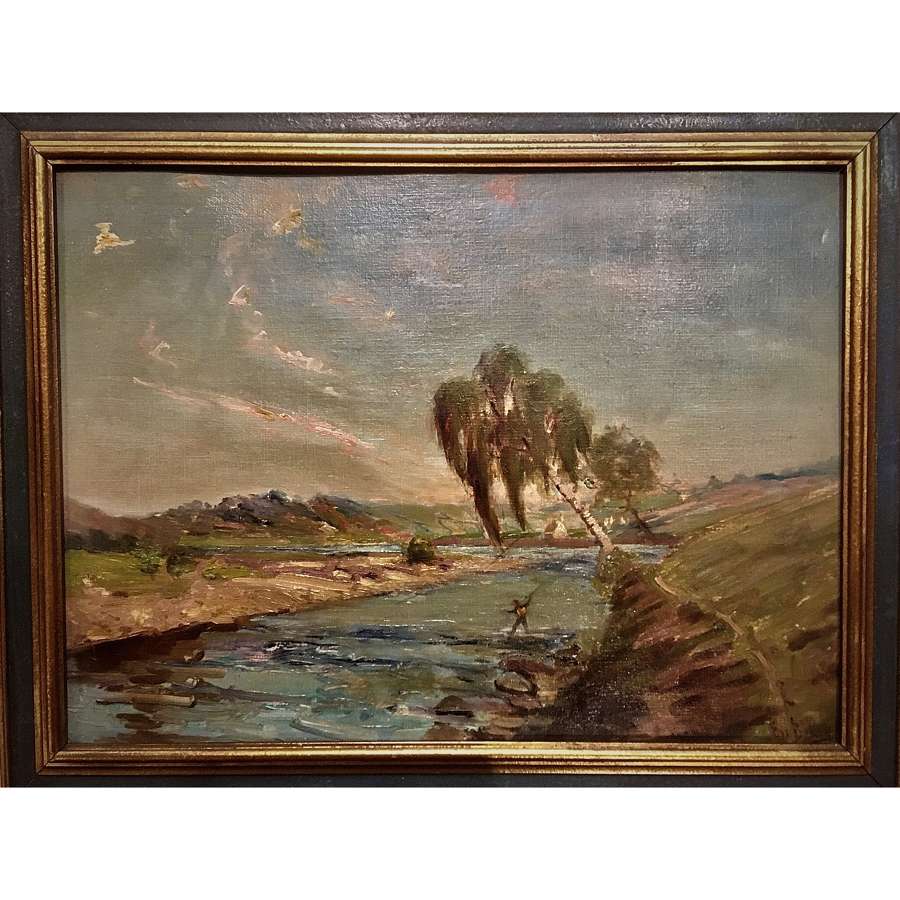 EVE ULLYOTT BAKER, A.R.C.A (1906-1992) "Fly Fishing in Scotland"