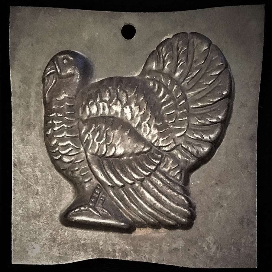 Antique Fantail Turkey, Tin Chocolate Mould