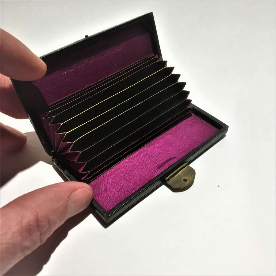 Victorian Leather Concertina Business Calling Card Case