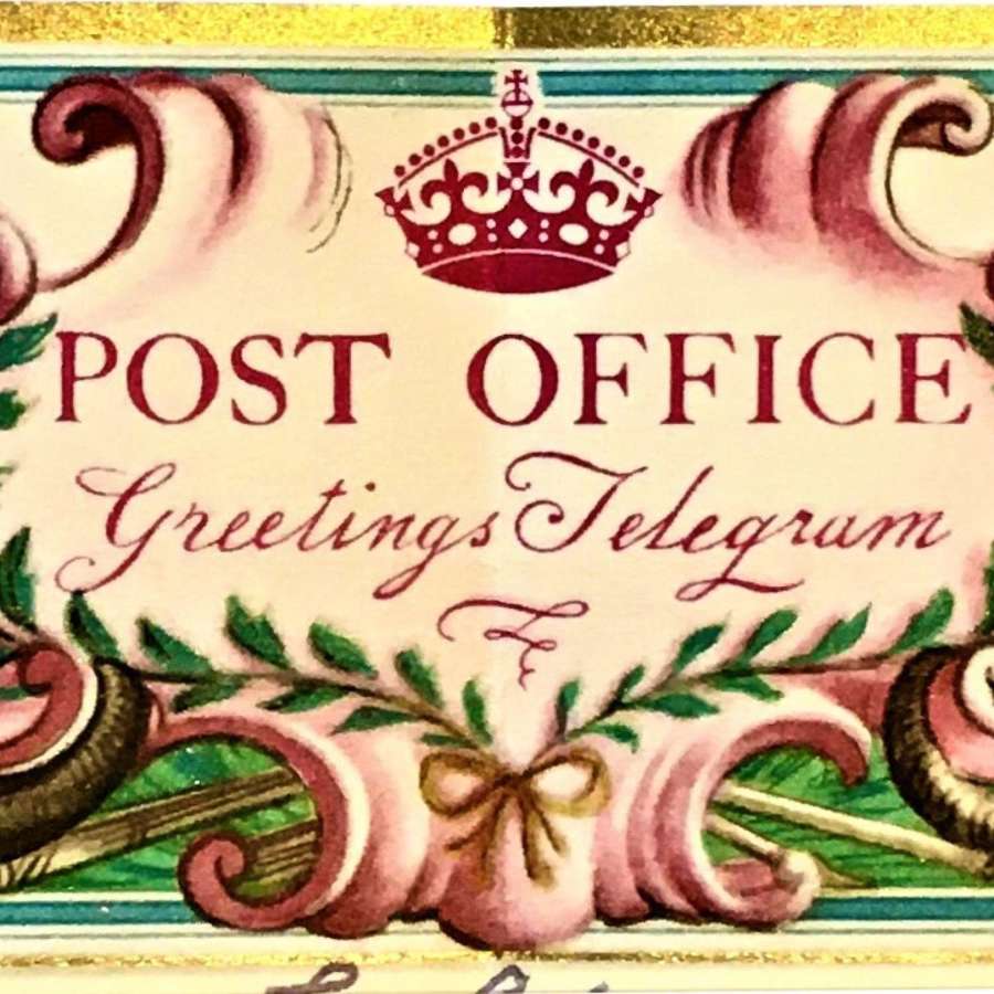 Telegram designed by Rex Whistler (1905–1944)