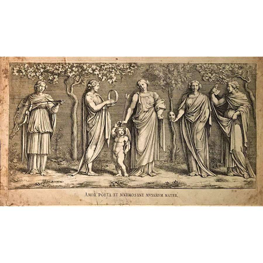 "Amor Poeta Et Mnemosyne Musarum Mater" (Cupid & the Muses), C.1670