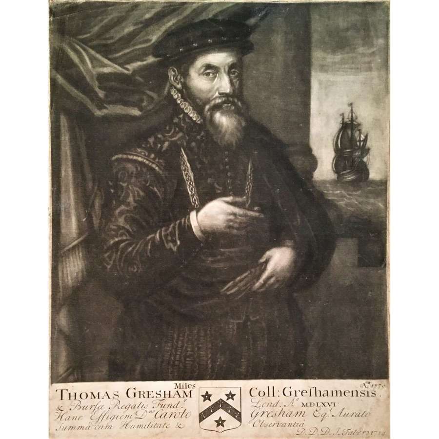 Sir Thomas Gresham (circa 1518/19-1579), Mezzotint Portrait