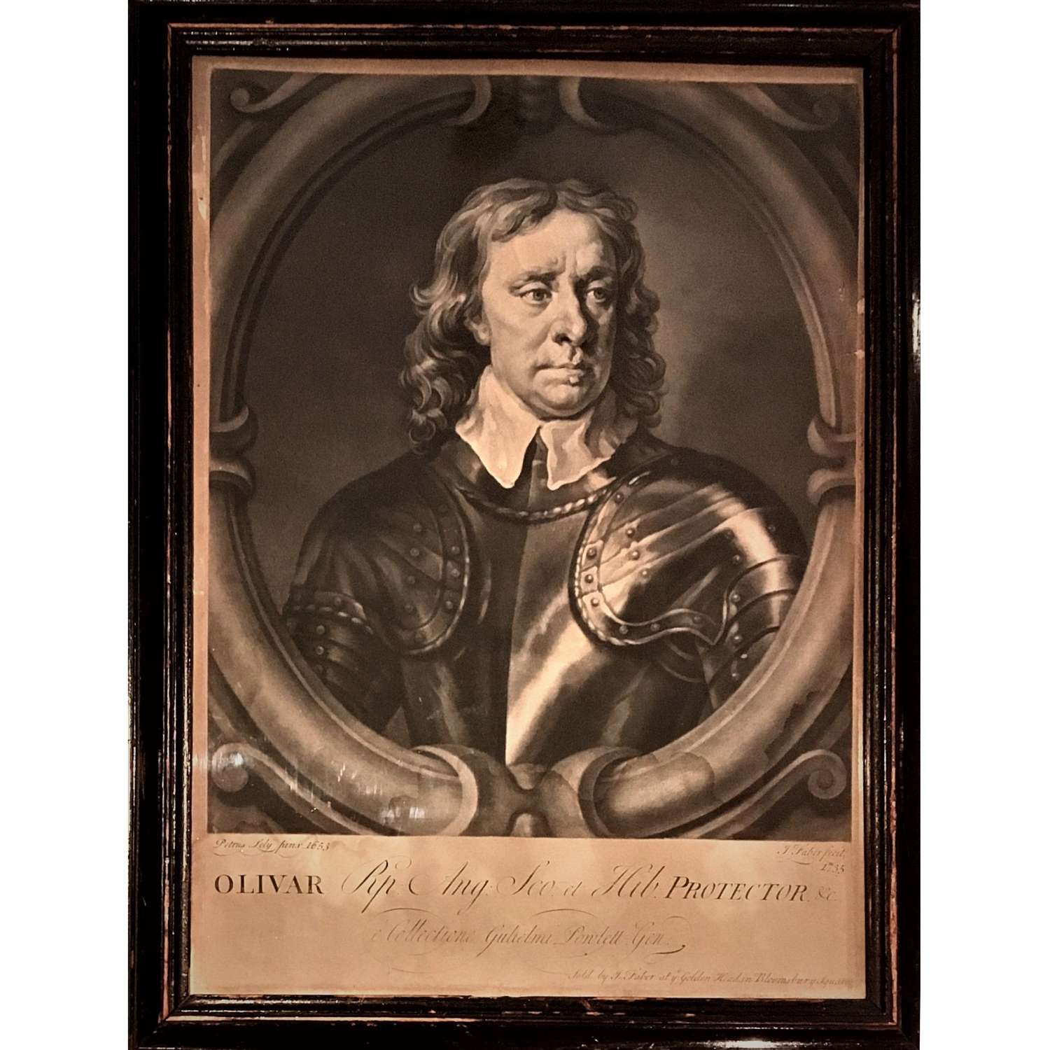 Oliver Cromwell (1599-1658) as Lord Protector, Mezzotint