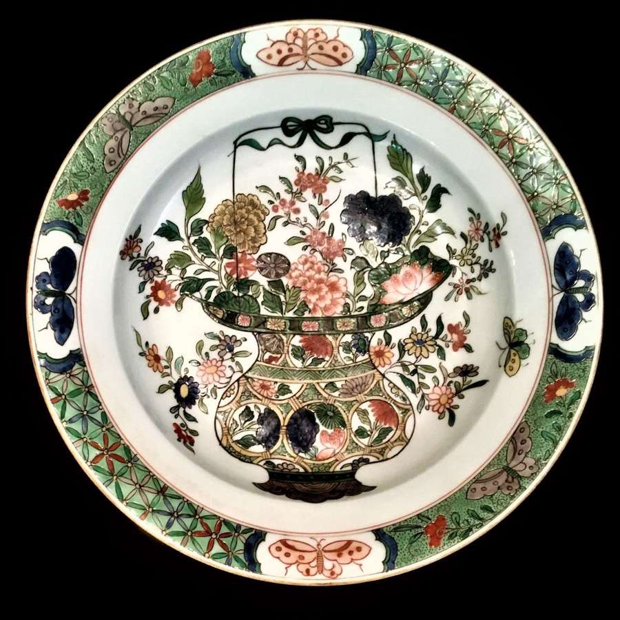 Chinese Porcelain, Famille Verte "Flower Basket" Plate