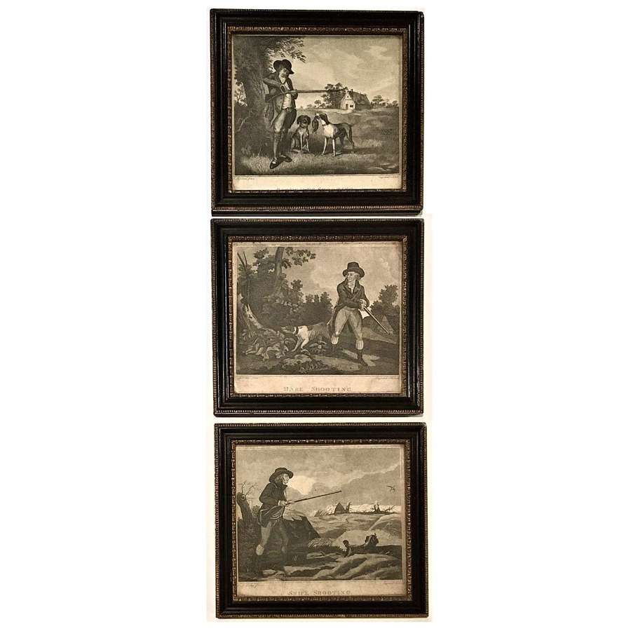 George Morland (1763-1804), A set of three prints with shooting scenes