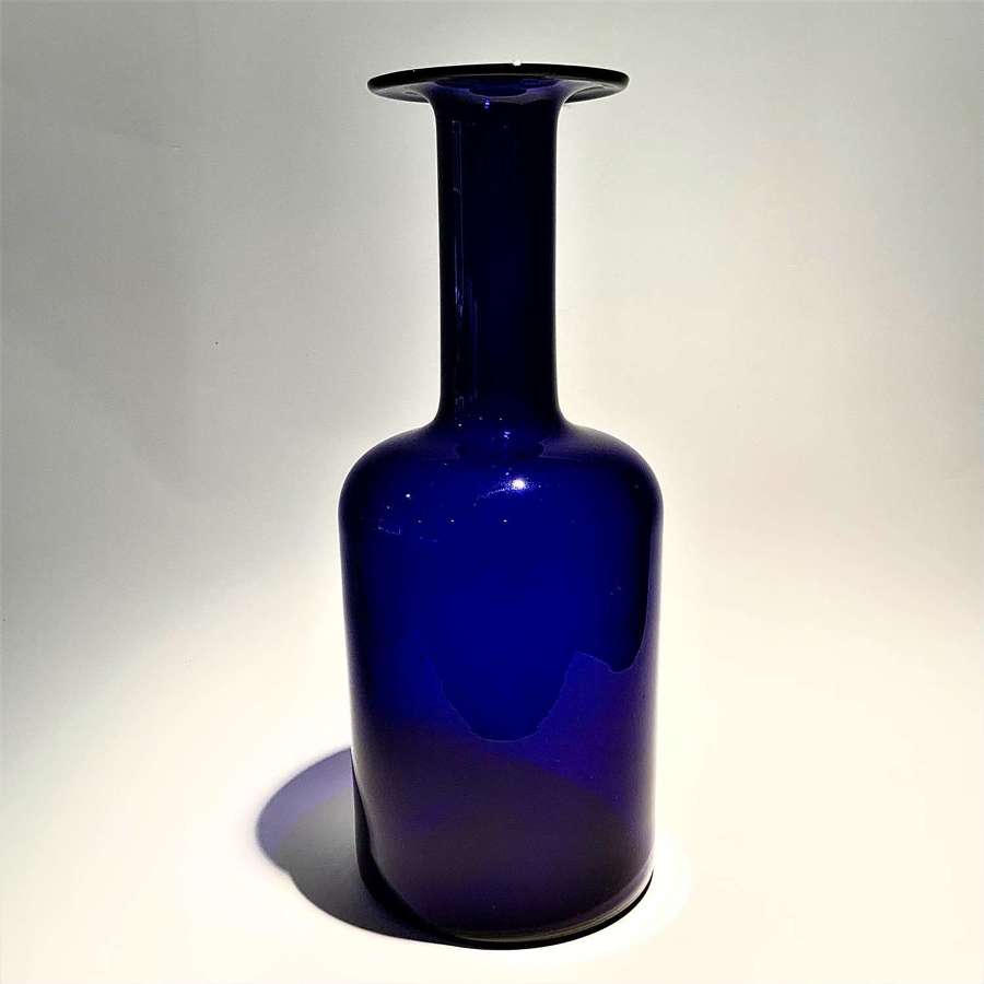 Cobalt blue mid-century modern 'Gulvvase' glass vase, circa 1960