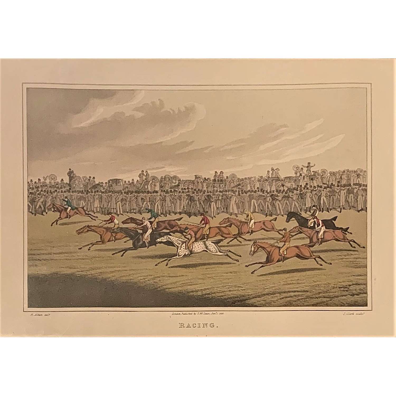Henry Alken (1785-1851), “Racing”. Aquatint by John Clark.