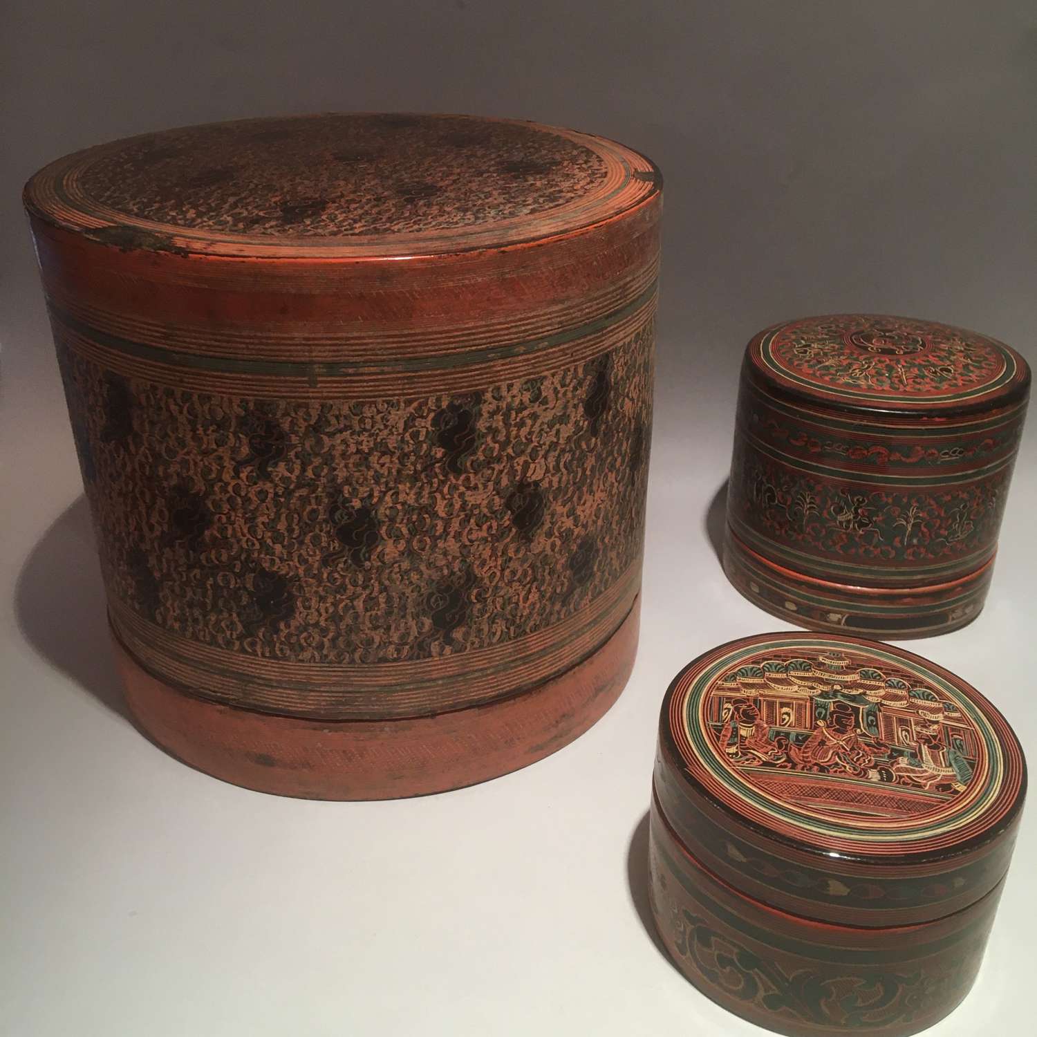 A Collection of Burmese Lacquer Betel Boxes, ‘Kun It’