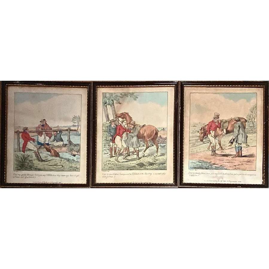 Henry Alken (1785-1851), three hand coloured hunting “Idea” prints