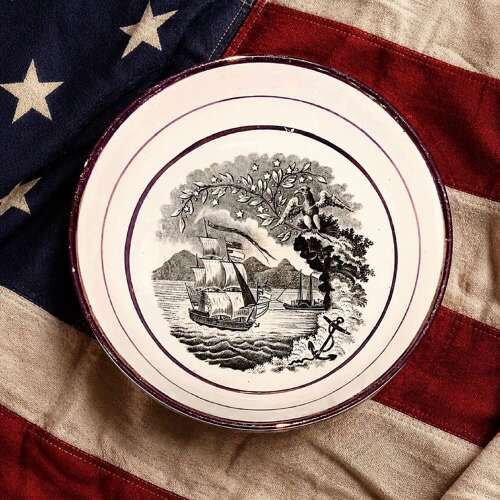 Very Rare War of 1812 American USS Eagle Battle of Lake Champlain Commemorative Saucer