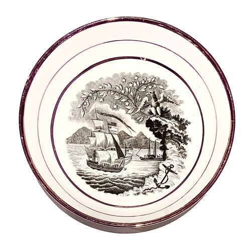Very Rare War of 1812 American USS Eagle Battle of Lake Champlain Commemorative Saucer