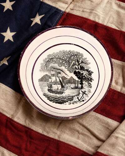 Very Rare War of 1812 American USS Eagle Battle of Lake Champlain Commemorative Saucer