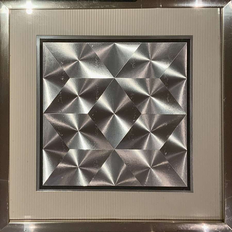 An Abstract Modernist Space Age Op Art Patrick Dupr&eacute; Style Foil Print
