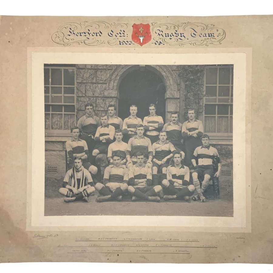 Photograph of Hertford College Oxford 1903-1904 Rugby Football Team