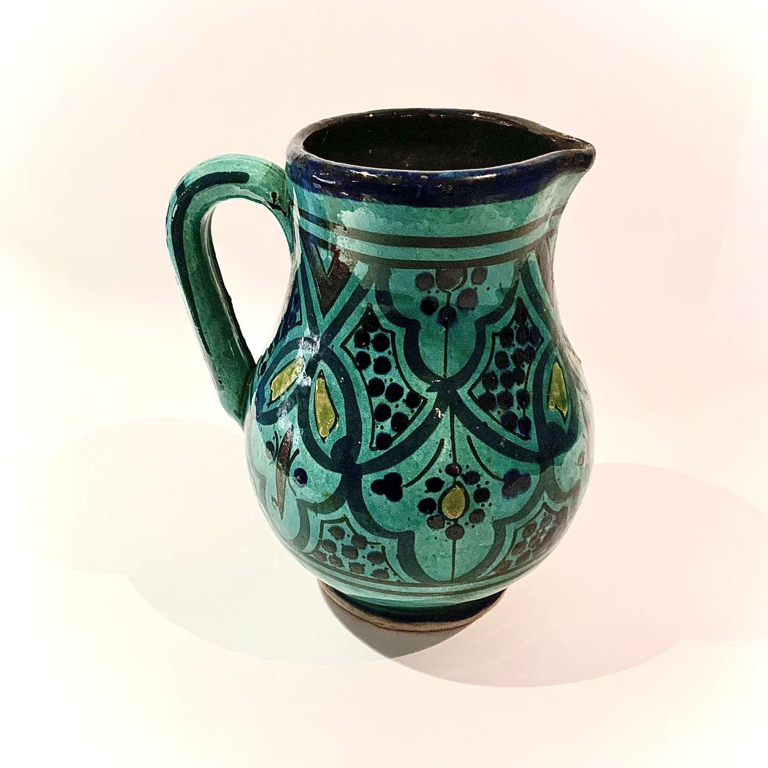 A Moroccan Green Glazed ‘Safi Ware' Islamic Pottery Jug