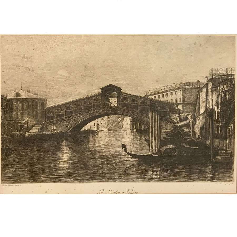 Lucien Gautier (1850-1925) “ Le Rialto à Venise” (Rialto, Venice)
