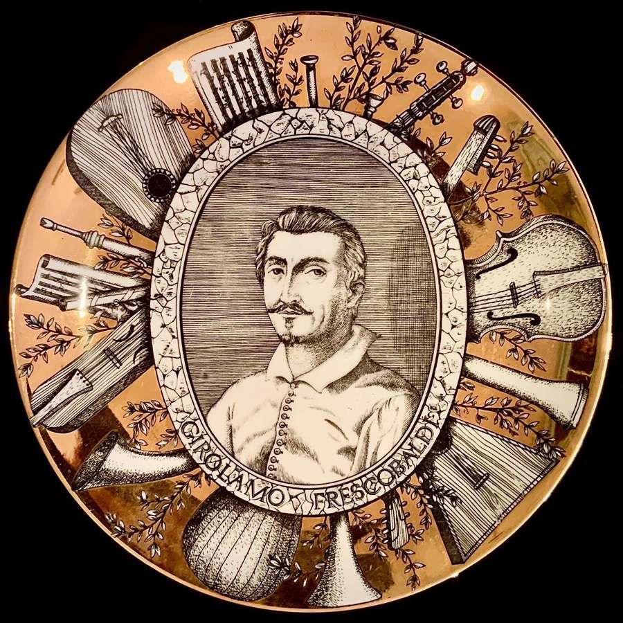 Piero Fornasetti Mid-Century Modern “Girolamo Frescobaldi” Plate