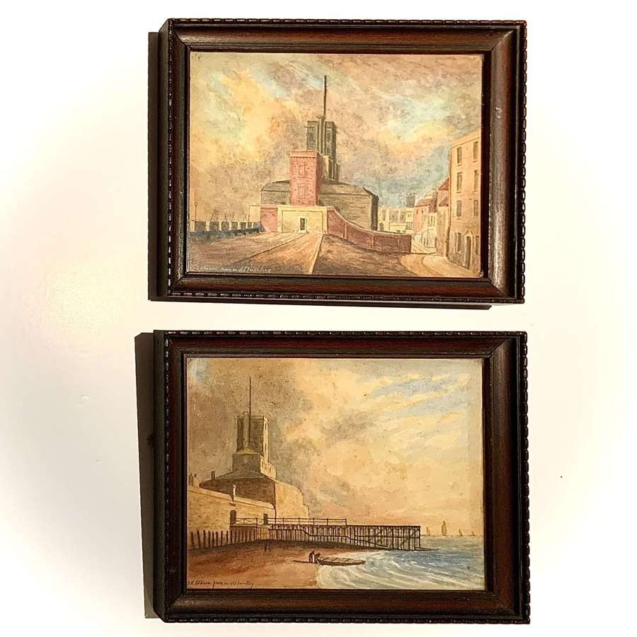 A Pair of Watercolours Depicting Old Fortifications of Portsmouth