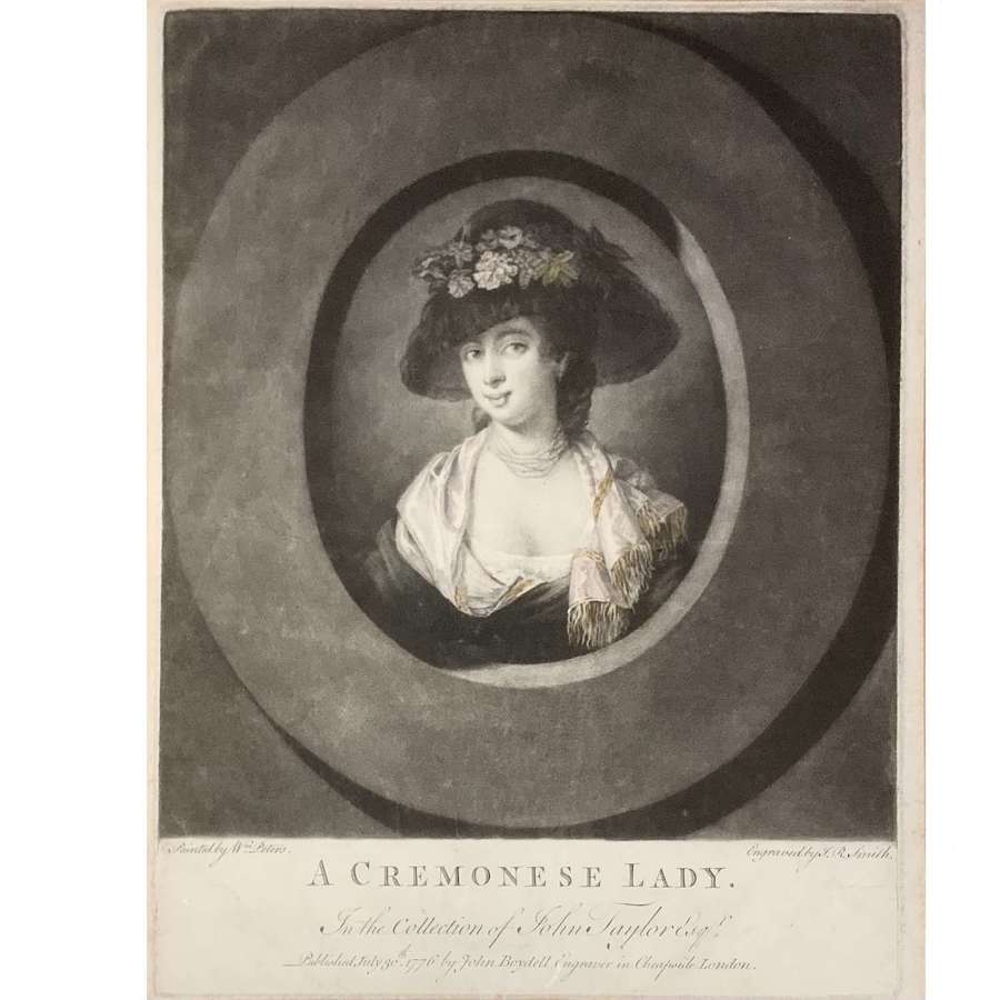 William Peters, R.A. (1741/42-1814), "A Cremonese Lady", Mezzotint