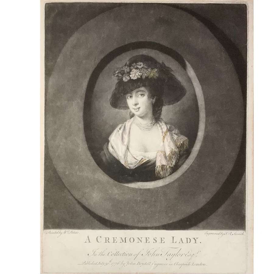 William Peters, R.A.&nbsp;(1741/42-1814), "A Cremonese Lady", Mezzotint