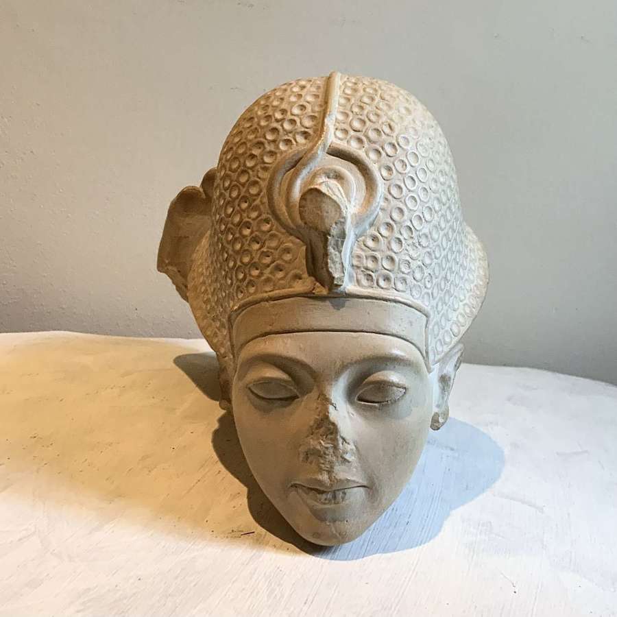 Facsimile Egyptian fragmentary “Head of Tutankhamun” from Met Museum