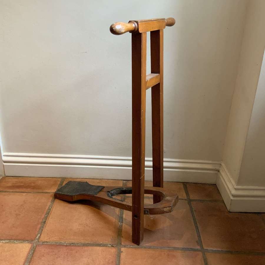 A Good Antique Country House Folding Boot Jack in Beechwood