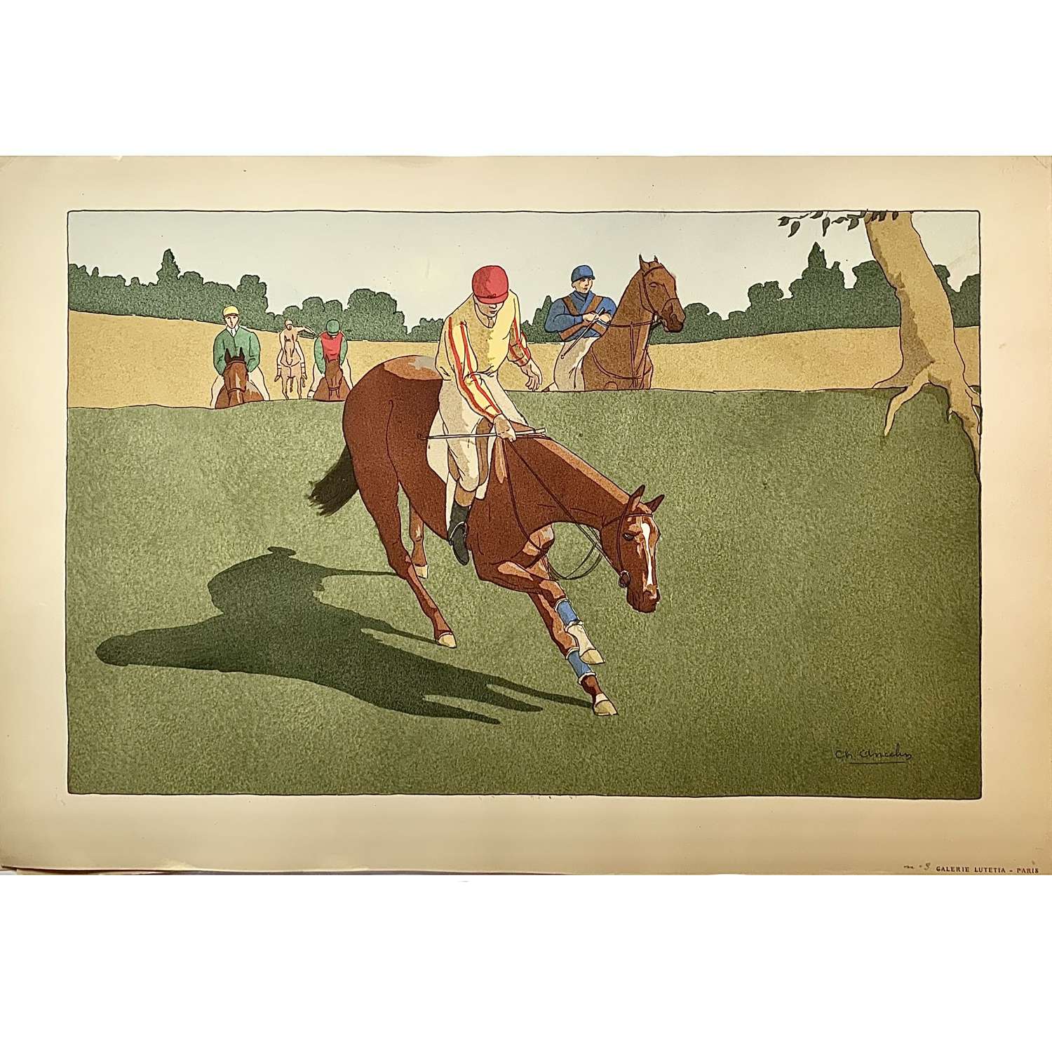 Charles Ancelin (1863-1940) “Les Chevaux De Courses (No.3)” Racehorses