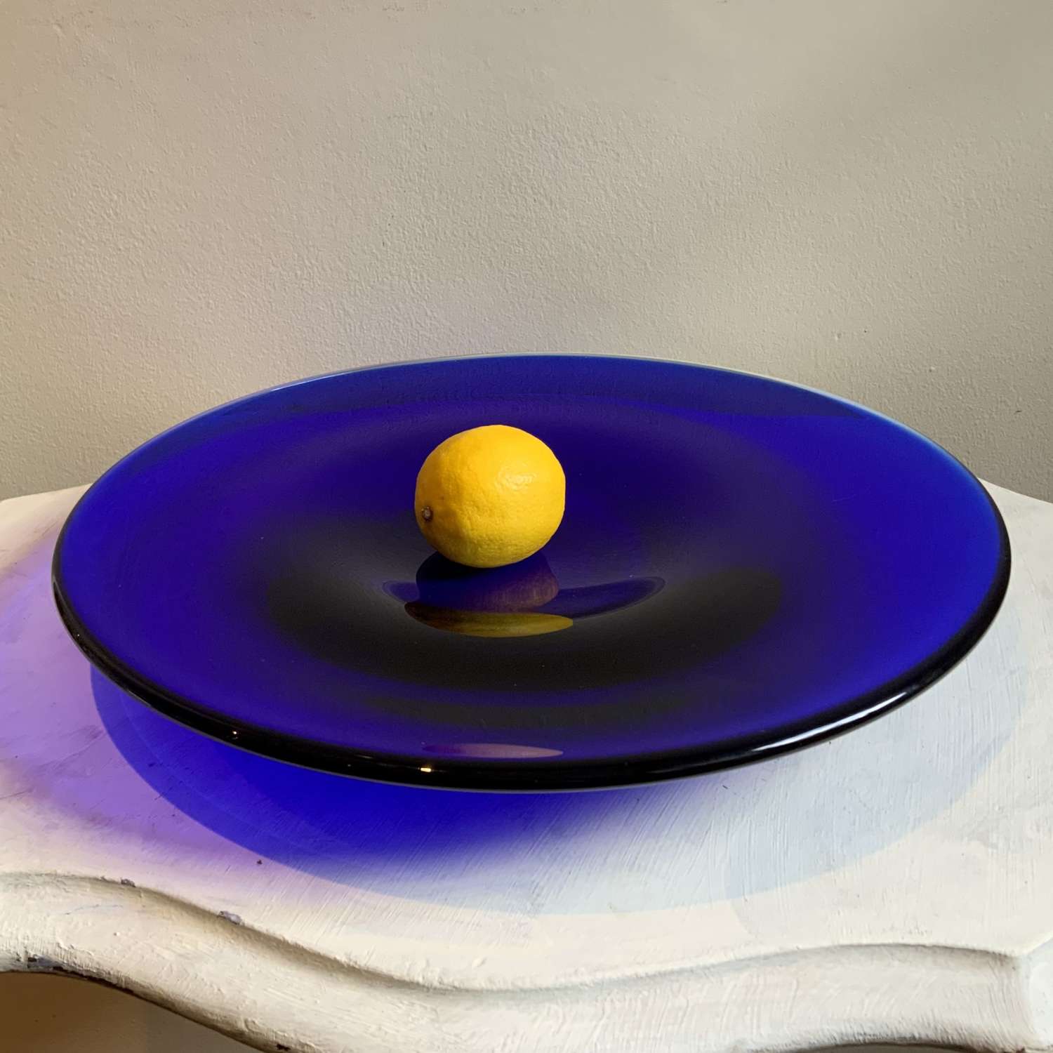 Beránek Cobalt Blue Crystal Glass Hand Made Centrepiece Bowl