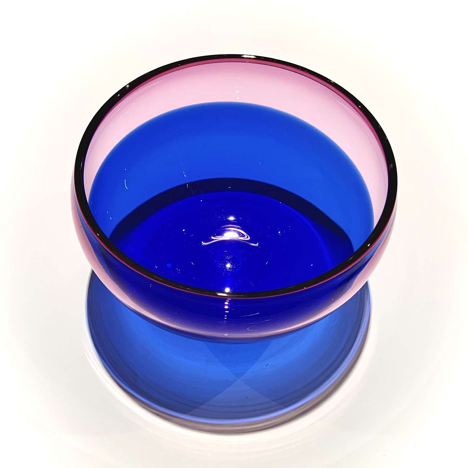 Wilke Adolfsson (b.1940), Cobalt Blue & Pink Glass Bowl