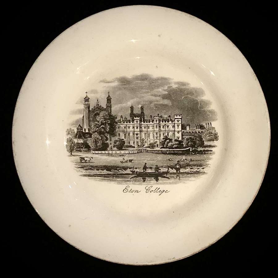 An Antique Dish or Coaster With an Image of Eton College