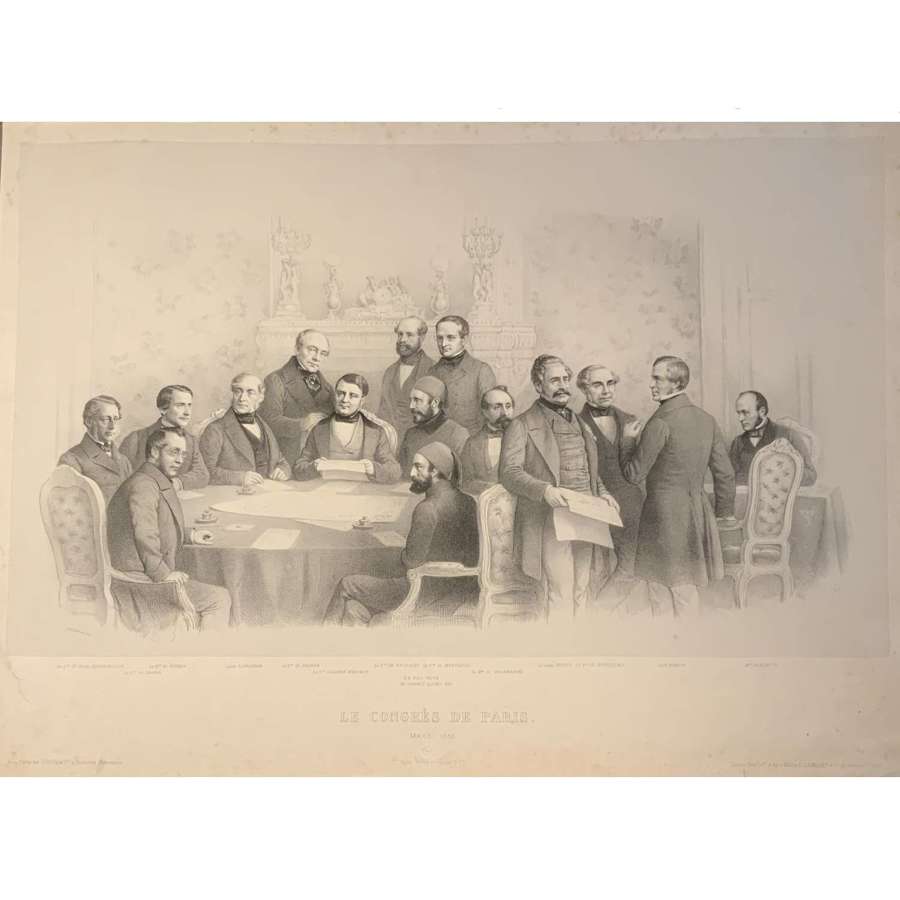 “Le Congrès De Paris, Mars [March] 1856”, Historic Crimean War Print