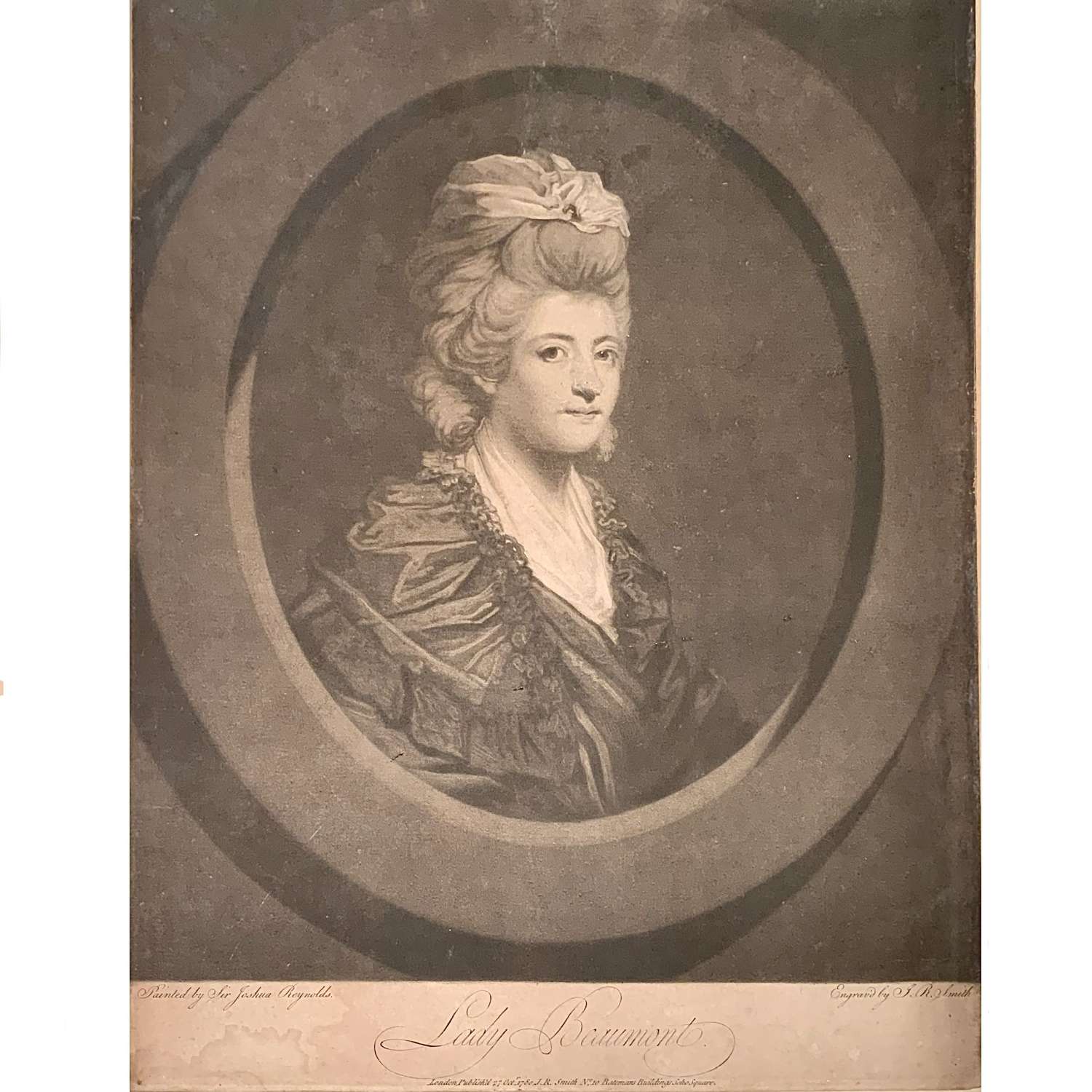 Sir Joshua Reynolds (1723-1792), “Lady Beaumont”, Mezzotint Portrait