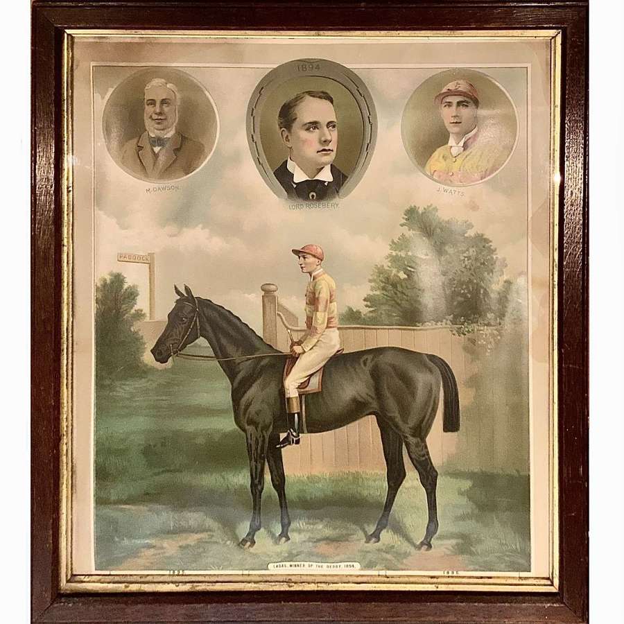 Prime Minister Earl of Rosebery 1894 Derby Winner “Ladas” Rare Print