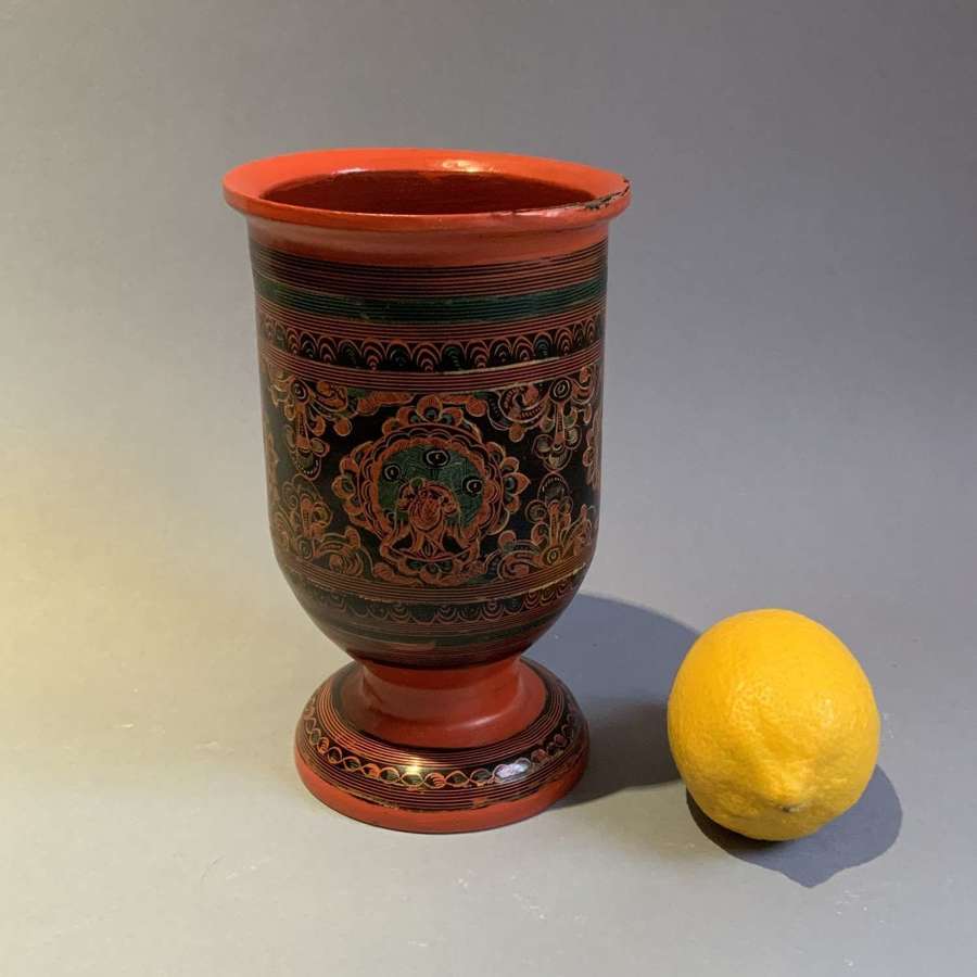 A Goblet Shaped Burmese Lacquerware 'Khwet' (Cup)