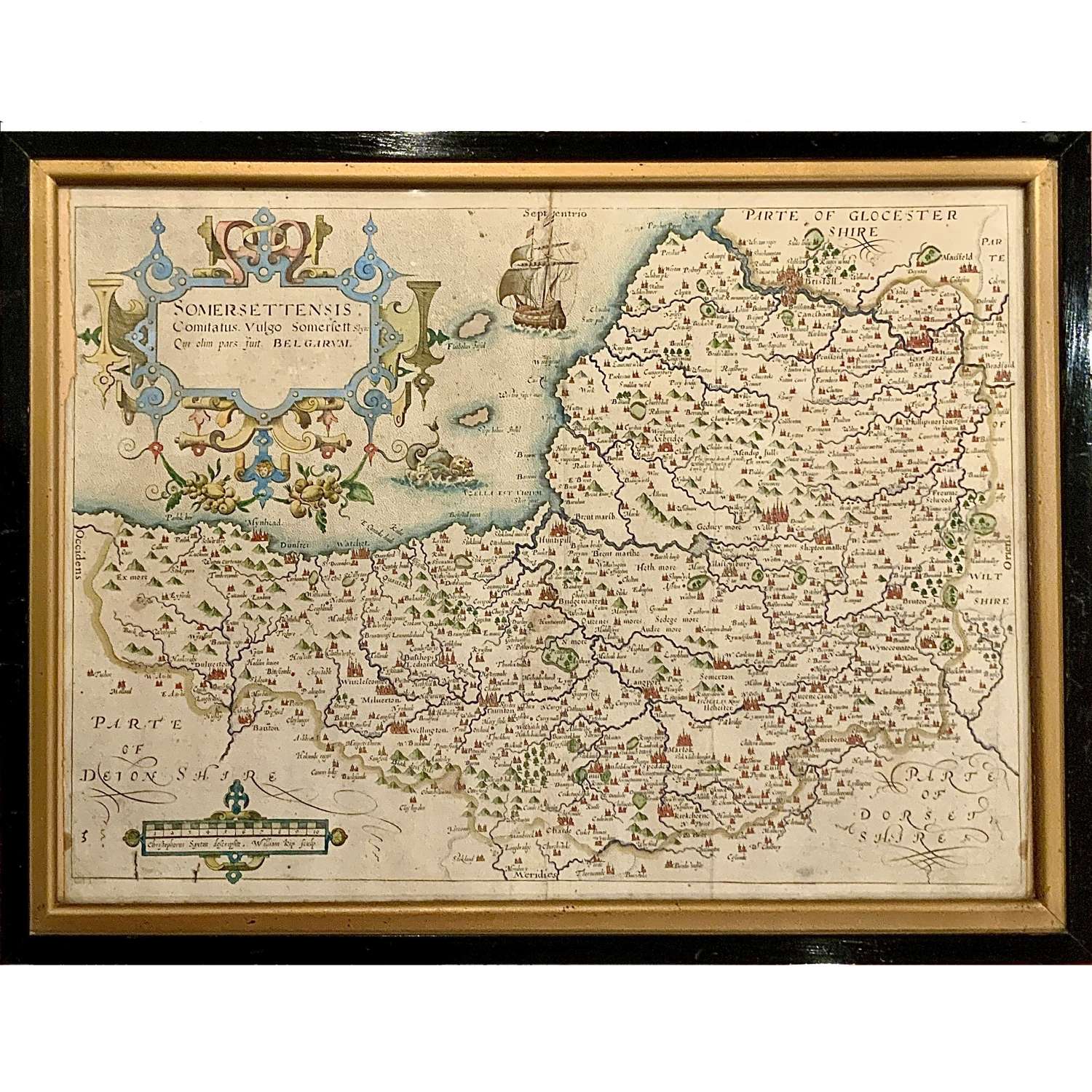 William Kip (fl. c.1585-1618), County Map of Somerset, Circa 1607