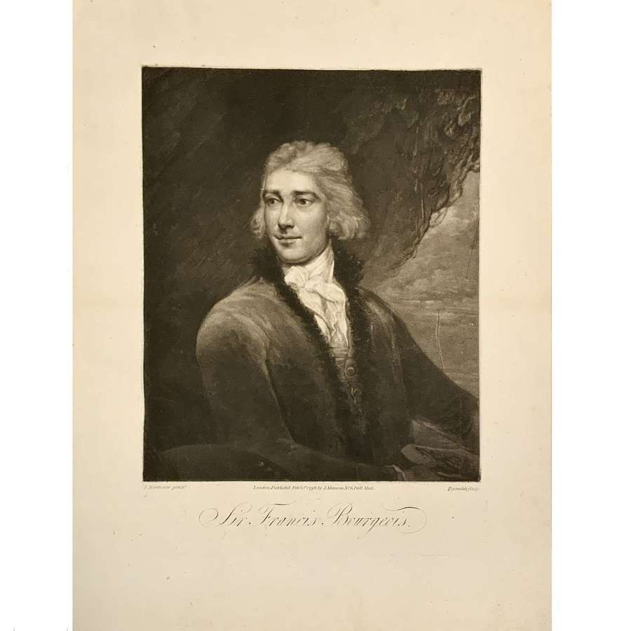 Mezzotint of Sir Francis Bourgeois founder of Dulwich Picture Gallery