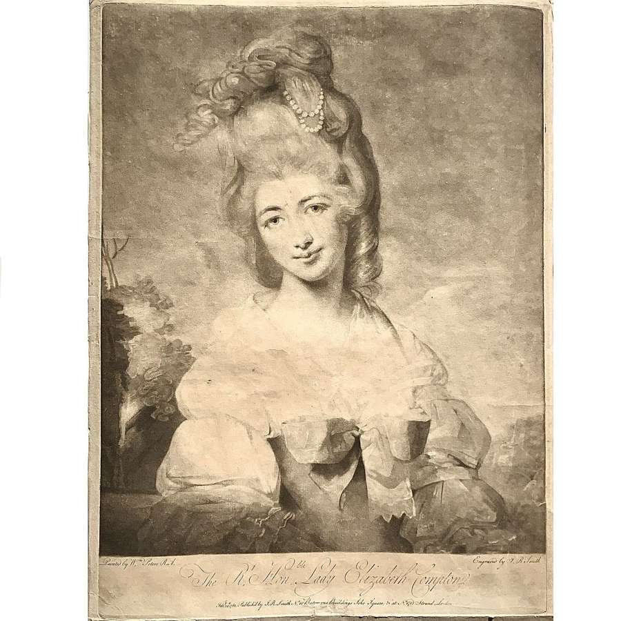 William Peters R.A. (1741/42-1814)  “Lady Elizabeth Compton” Mezzotint