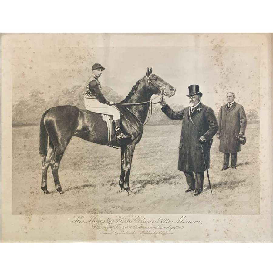King Edward VII with his 1909 Derby Winning Horse 'Minoru'