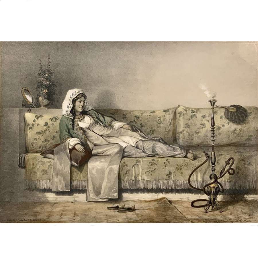 Émile Prisse d'Avennes (1807-1879) “Egyptian Lady In The Harem”