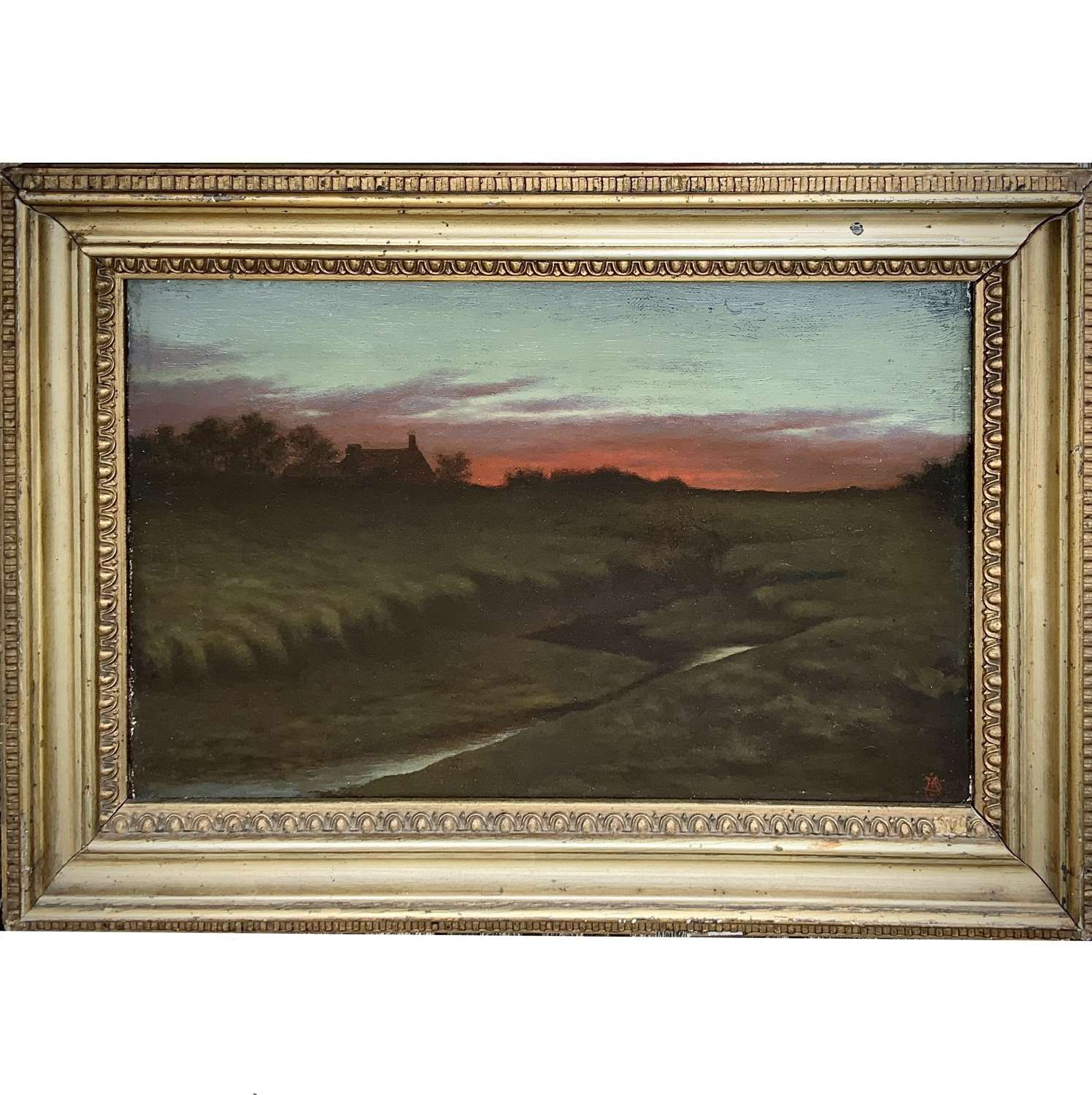 Early 20th Cent English Pre-Raphaelite School Landscape Painting